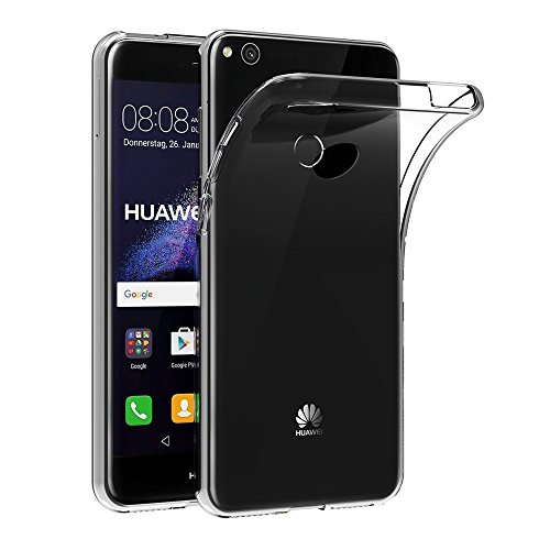 2017 kwmobile Huawei P8 Lite 2017 Custodia in Silicone TPU Trasparente Bianco/Nero Back Case per Huawei P8 Lite Cover